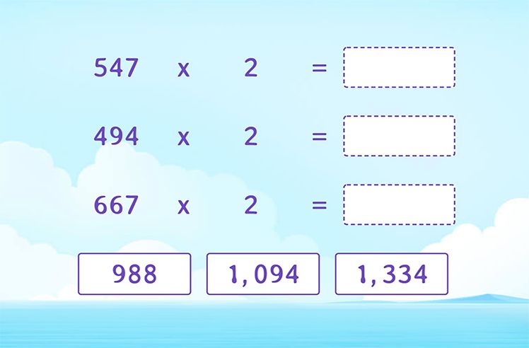 Set to Complete each of the Multiplication Expressions Game